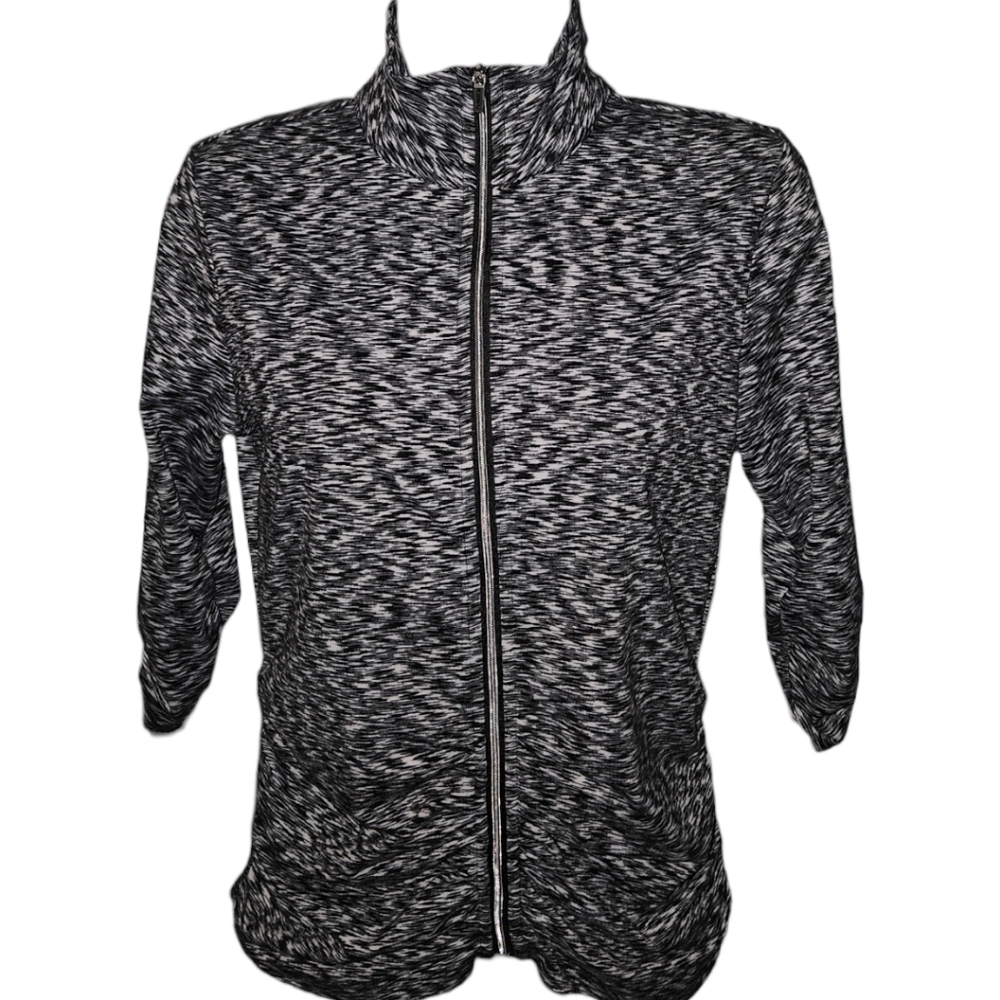 Calvin Klein Performance Quick Dry Ruffled Athletic 3/4 Sleeve Jacket